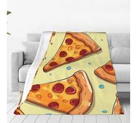 Pizza Slice Pattern Throw Blanket Lightweight Super Soft Flannel Blankets Cozy Warm Micro Fleece Blankets Home Decor for Couch Sofa Bed Living Room 40"X30"