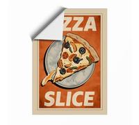 Pizza Slice Poster Retro Unframed Wall Art Print A4 (29.7×21cm), Wall Decor for Living Room, Bedroom, Office & Home, Art Gift