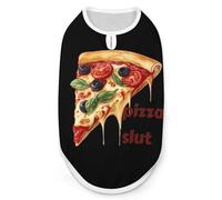 Pizza Slut Funny Dog Shirts Pet Sleeveless Clothes Puppy Cat T-shirts for Small to Large