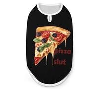 Pizza Slut Funny Dog Shirts Pet Sleeveless Clothes Puppy Cat T-shirts for Small to Large