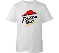 Pizza Slut T-Shirt Funny Spoof Fast Food Pizza Lovers Foodie People Funny Unisex Gift Tee Top (White, M)
