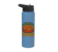 Pizza Soothes The Savage Beast Funny Pizza Lover Stainless Steel Insulated Water Bottle