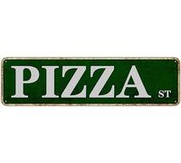 Pizza St Sign Novelty Pizza Decor Pizza Street Sign Wall Art Decor For Home Farmhouse Bar Cafe Man Cave 16 X 4 Inch