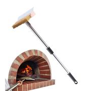 Pizza Stone Cleaning Brush - 1.6m Heavy Duty Bristle Stainless Steel Scraper Pizza Stone Cleaning Brush With Brass Bristles, Pizzas Oven Brushees With Scraper, Utensil Long Reach Handle - Su
