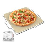 Pizza Stone with Stainless Steel Rack for Ninja Woodfire Outdoor Pizza Oven OO101, Thickened Durable Pizza Stone, Woodfire Pizza Oven Accessories for Ninja OO100 Series