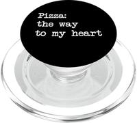 Pizza the way to my heart Funny Pizza Minimalist Typewriting PopSockets PopGrip for MagSafe