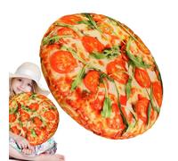 Pizza Throw Pillow - Plush Food Cushion | Round Realistic 15.7in Digital Print Pepperoni Pie Design 320g Soft Stuffed Novelty Toy Decorative Lounge Seat Bolster for Home Sofa