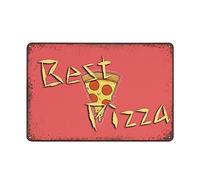 Pizza Tin Sign,Best Pizza Restaurant Vintage Metal Tin Sign Print Decoration Indoor,Outdoor,Funny Home Decor for Garages,Living Rooms,Bedroom,Offices SignMission personalized gift 12×8 inch