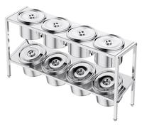 Pizza Topping Station，Spice Tins， Depth Multiple Retractable Compartments Organizer Holder With Cover Countertop Storage Seasoning(A/29X7.3X13.8IN)