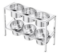 Pizza Topping Station，Spice Tins， Depth Multiple Retractable Compartments Organizer Holder With Cover Countertop Storage Seasoning(A/29X7.3X13.8IN)