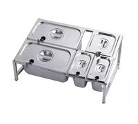 Pizza Topping Station, Universal Condiment Serving Tray for Pizza Oven Accessories Outdoor, 304 Stainless Steel Seasoning Containers with Lid