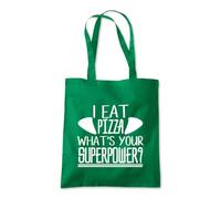Pizza What's Your Superpower Tote Shopping Bag 10 Litres Capacity 42 x 38cm