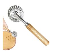 Pizza Wheel Slicer, Dough Cutter Wheel, Pasta Wheel Cutter, Stylish Cooking Companion, Pasta Rolling Knife Made of Stainless Steel with Serrated Edge and Wooden Handle, Dough Decorating Device