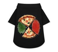 Pizza with Italy Flag Cute Dog Shirt Button Down Cats Clothes T-Shirts for Small Medium Large Pet