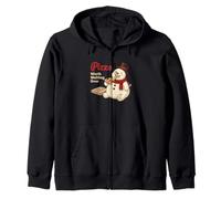 Pizza Worth Melting Over Funny Snowman Holiday Foodie Zip Hoodie