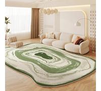 PIZZZENO French Cream Style Carpets for Living Room Irregular Shapes Bedroom Decor Rug Fluffy Soft Plush Minimalist Thick Mat(80x160cm/G)