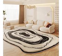 PIZZZENO French Cream Style Carpets for Living Room Irregular Shapes Bedroom Decor Rug Fluffy Soft Plush Minimalist Thick Mat(80x120cm/F)