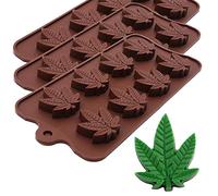 PJ Bold Marijuana Cannabis Hemp Leaf Silicone Candy Molds, 3pk