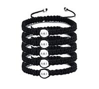 PJ JEWELLERY 1-5 Pcs Personalised Alphabet Initial Bracelet Simple Handmade Braided Macrame Bracelet Friendship bracelet Couple Bracelet BFF Gift customised Gift