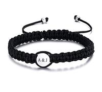 PJ JEWELLERY 1-5 Pcs Personalised Alphabet Initial Bracelet Simple Handmade Braided Macrame Bracelet Friendship bracelet Couple Bracelet BFF Gift customised Gift