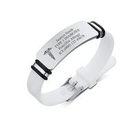 PJ JEWELLERY Personalised Silicone Medical Alert Bracelet,Customised Silicone Sport Wristband Emergency ID Bracelets for Womens Teens Girls,Medical ID SOS Outdoor Daily Bracelet Adjustable