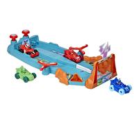PJ Masks Animal Power Smash and Zoom Racetrack Preschool Toy, Zoomzania Raceway Vehicle Playset with 4 Cars for Kids Ages 3 and Up