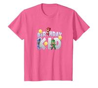 PJ Masks Birthday Kid Catboy Owlette & Gekko Youth T-Shirt, Youth, Pink Heather, 2T