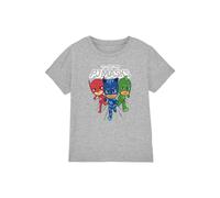 PJ Masks Boy's Heroes Trio T-Shirt Grey | Size: 3-4 Years PJ Masks Grey 3-4 Years