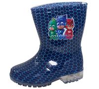 PJ Masks Boys Light Up Wellington Boots Blue Hexes 6 UK Child