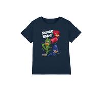 PJ Masks Boy's Super Team T-Shirt Navy | Size: 5-6 Years PJ Masks Navy 5-6 Years