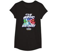 PJ Masks It's My Heroic Birthday Power Heroes Epic Logo T-Shirt, Girls, Black, Medium