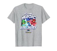 PJ Masks It's My Heroic Birthday Power Heroes Epic Logo T-Shirt, Men, Heather Grey, Large