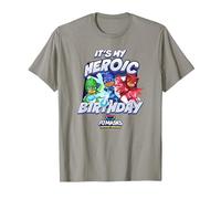 PJ Masks It's My Heroic Birthday Power Heroes Epic Logo T-Shirt, Men, Slate Grey, Large