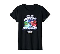 PJ Masks It's My Heroic Birthday Power Heroes Epic Logo T-Shirt, Women, Black, X-Small