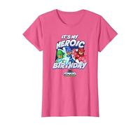 PJ Masks It's My Heroic Birthday Power Heroes Epic Logo T-Shirt, Women, Pink Heather, Medium