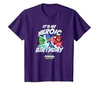 PJ Masks It's My Heroic Birthday Power Heroes Epic Logo T-Shirt, Youth, Purple, Medium