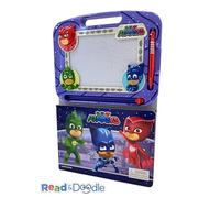 PJ Masks Read & Doodle - Learning resources for kids, a magnetic drawing pad, an easy-to-use pen, 22-page board book for reading and drawing