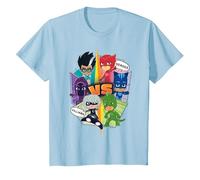 PJ Masks Villains vs Heroes T-Shirt, Youth, Baby Blue, X-Small