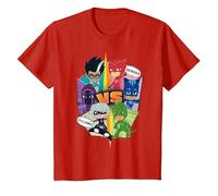 PJ Masks Villains vs Heroes T-Shirt, Youth, Red, Medium