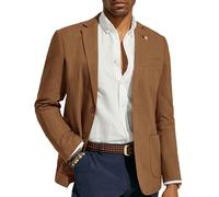 PJ PAUL JONES Mens Blazer Casual Cotton-Linen Sport Coat Lightweight 2 Button Unlined Suit Jackets, Brown, XL