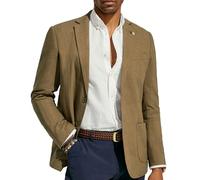PJ PAUL JONES Mens Blazer Casual Cotton-Linen Sport Coat Lightweight 2 Button Unlined Suit Jackets, Dark Khaki, M