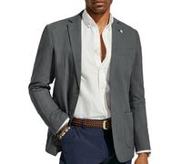 PJ Paul Jones Mens Blazer Casual Cotton-Linen Sport Coat Lightweight 2 Button Unlined Suit Jackets, Dark Gray, XL