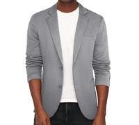 PJ PAUL JONES Men's Casual Knit Blazer Suit Jackets Two Button Lightweight Unlined Sport Coat, Light Gray-Lightweight, S