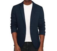 PJ PAUL JONES Men's Casual Knit Blazer Suit Jackets Two Button Lightweight Unlined Sport Coat, Navy Blue-Lightweight, S