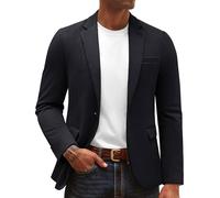 PJ PAUL JONES Men's Jacket Sporty Leisure Blazer Jacket 1 Button Modern Regular Fit Suit Jacket, black, L