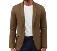PJ PAUL JONES Men's Jacket Sporty Leisure Blazer Jacket 1 Button Modern Regular Fit Suit Jacket, dark brown, M