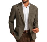 PJ PAUL JONES Men's Jacket, Sporty Regular Fit, Wool Tweed, British Blazer, Modern Suit Jacket for Men, khaki, M