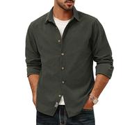 PJ PAUL JONES Men's Long Sleeve Shirt Casual Corduroy Button Down Shirts