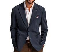 PJ PAUL JONES Mens Suits 2 Buttons Regular Fit Blazers for Men UK Jacket Two Buttons Dark Blue L