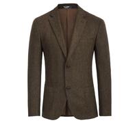 PJ PAUL JONES Mens Tweed Blazer Vintage Wool Blend Blazers Herringbone Two Button Sport Coat, Dark Brown, XL